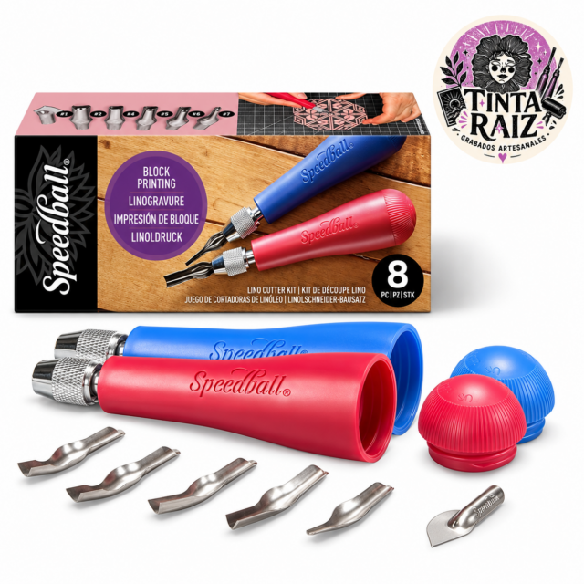 Kit Speedball de 2 mangos y 6 cuchillas para linograbado