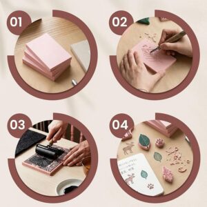 Bloques de goma rosa para tallado – Pack x4