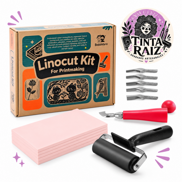 Kit de linograbado Bobblebro – 5 bloques 4×6″