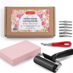 Kit Incraftables de linograbado con cinco bloques, cuchillas y rodillo