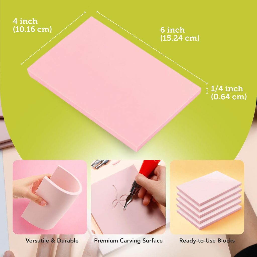 Cuchillas y bloques de goma del kit Incraftables de linograbado
