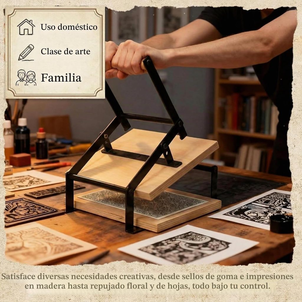 Prensa Lanties A4 para linograbado con palanca y rodillo - detalle 5