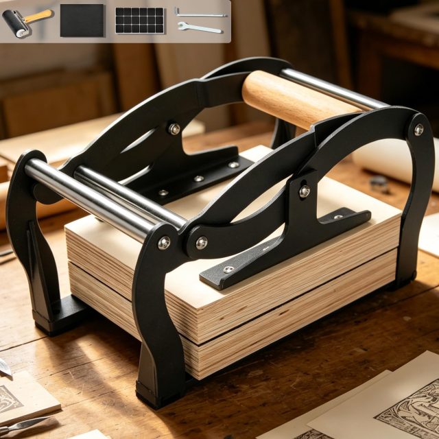 Prensa TOPOWN Mini A5 para linograbado con palanca manual