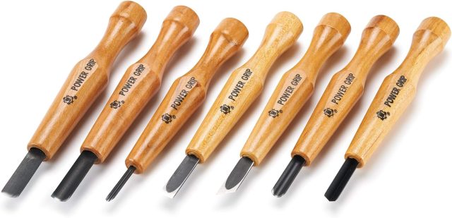 Set Mikisyo Power Grip de 7 gubias para tallado y linograbado