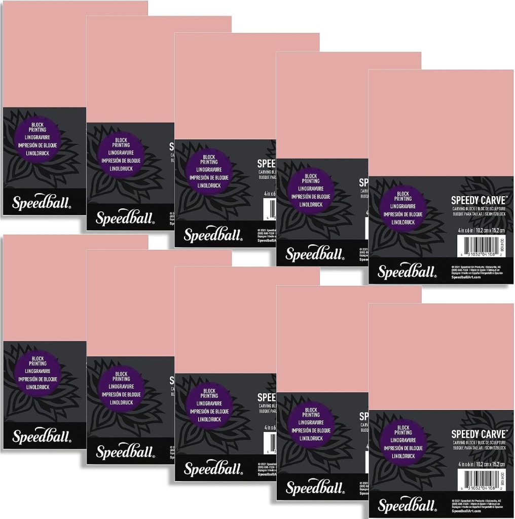 Bloque Speedball Speedy-Carve rosa para tallado de linograbado