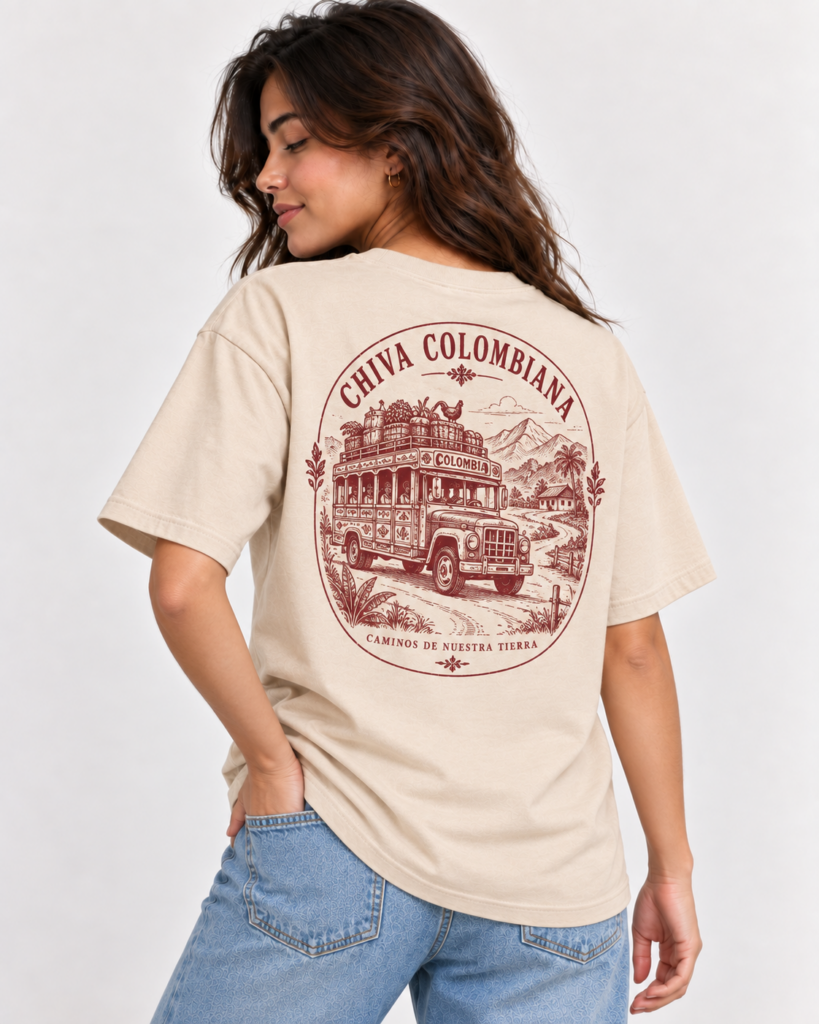 Camiseta serigrafiada – Chiva colombiana – reverso
