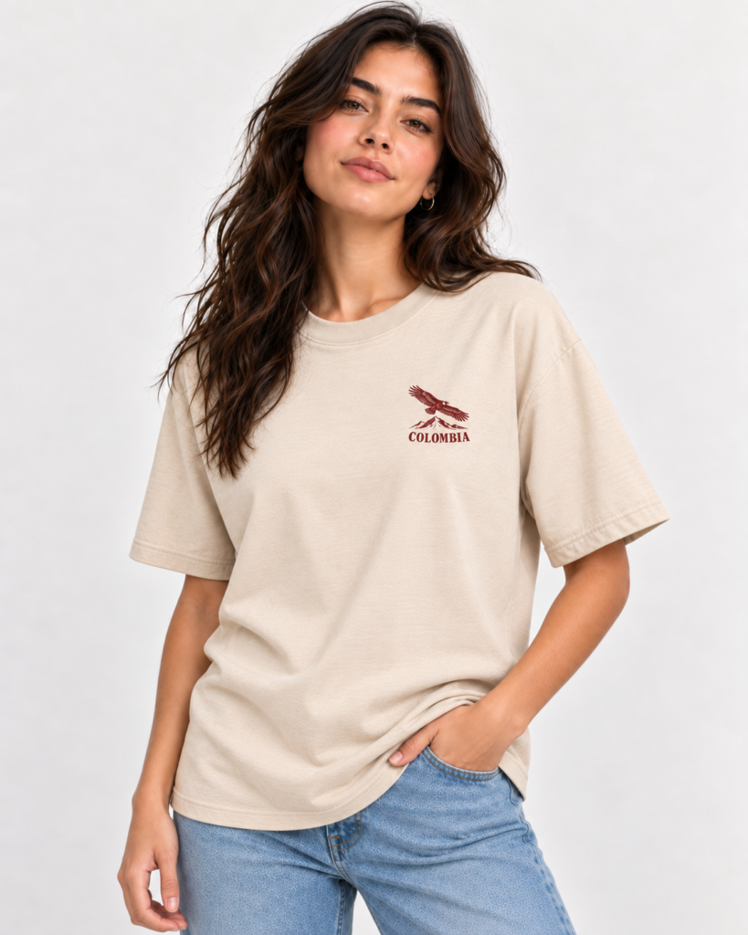 Camiseta Colombia colombia beige frente