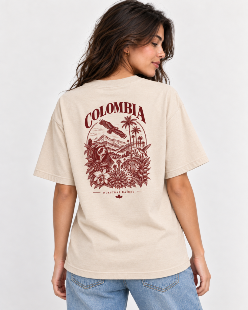 Camiseta Colombia colombia beige reverso