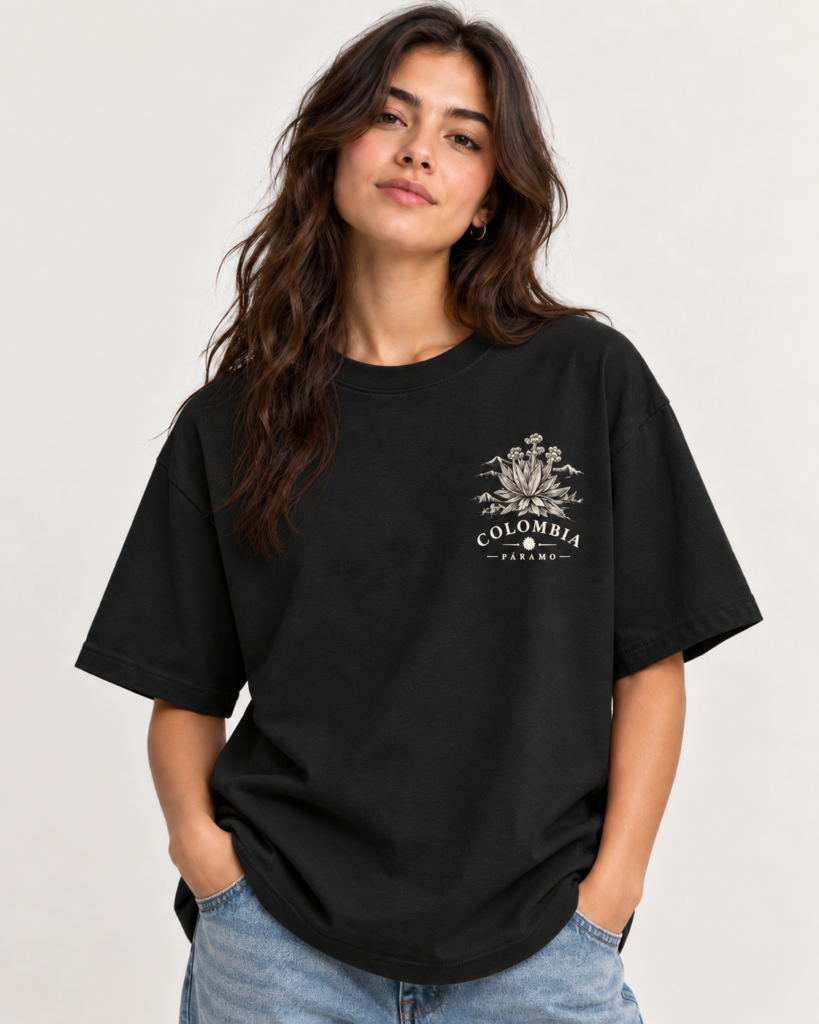 Camiseta Frailejon negra, vista frente